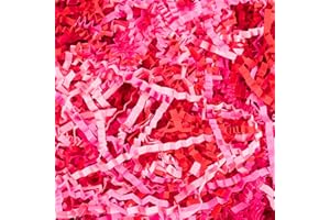 CIPOWM 10.6oz Valentine's Day Crinkle Cut Paper Shred, 3 Colors Red Pink Raffia Paper Shred Filler Grass for Gift Wrapping Craft DIY Gift Bag Box Filling Party Supply