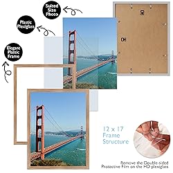 HEYTUYA 12x17 Picture Frame Rustic Brown for Wall