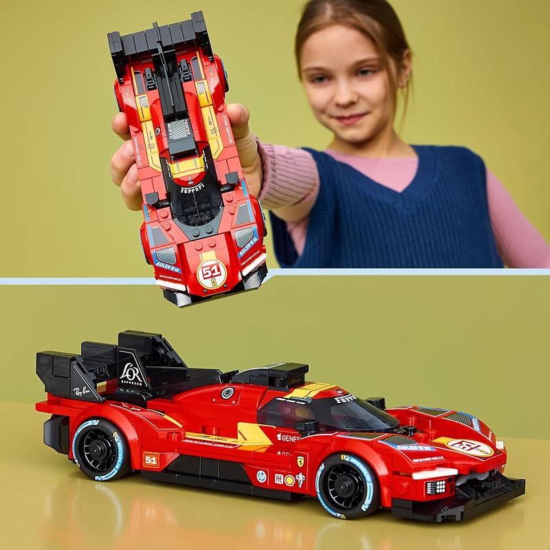 Speed Champions Ferrari 499P Macchina Giocattolo - Modello STEM di Auto da Corsa con Minifigure da Collezione - Gadget Sportivo Regalo per Bambini da 9 Anni in su e per Fan dei Motorsport - 77261 — foto 5 di 8