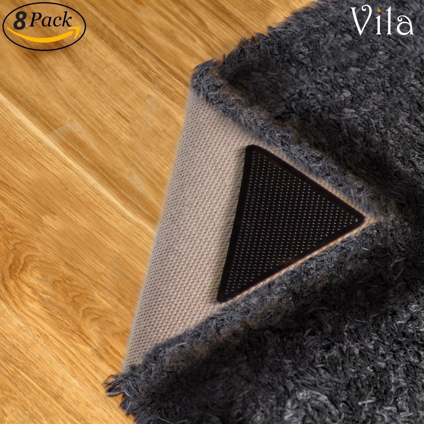 Review for 8 pcs. Rug Gripper by Vila Flattens Curled rug corners