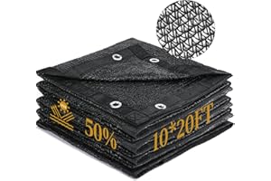 WINPULL 50% Shade Cloth for Garden, 10 x 20 FT Sun Shade Mesh Tarp with Reinforced Grommets, Durable HDPE Material Outdoor Shade Cloth for Plants, Greenhouse, Pergola and Backyard Patio Sunshade