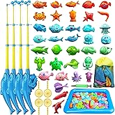 TOY Life 4-Player Magnetic Fishing Game for Kids 3-5 - Toddler Fishing Pole Set with Fish Toys - Bath & Pool Toys - Water Table Accessories - Educational Fishing Toy Rod for Boys Girls