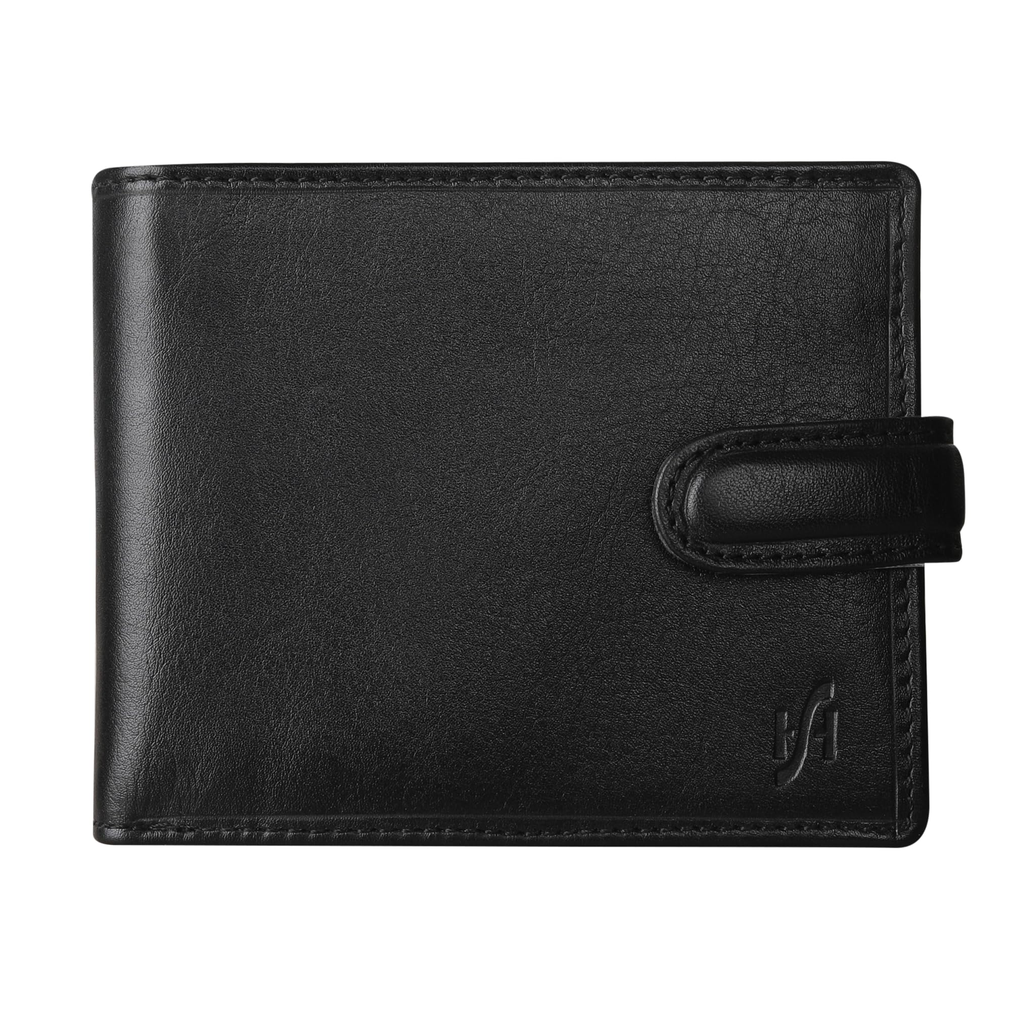 STARHIDE Genuine Leather RFID Blocking Wallet for Men – Slim Bifold with Coin Pocket, Clear ID Window, 8 Card Slots – Elegant Gift Boxed Accessory (Black) — image 1