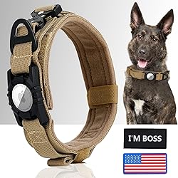 QPINKPET Tactical Dog Collar for Large Medium