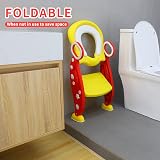 Rainberg Kids Potty Training Toilet Seat with Ladder Adjustable Height Red view 5