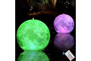 Inflatables Outdoor Decorations Lights: sanyi Floating Pool Lights Solar Powered,14" Large Balls for Swimming Pool,Yard,Outdoor Party,2PCS