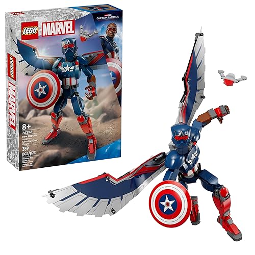 LEGO Marvel New Captain America Construction Figure - Buildable Action Figure - Birthday Gift for Boys and Girls Ages 8+ - Avengers Super Heroes Toy for Kids - 76296