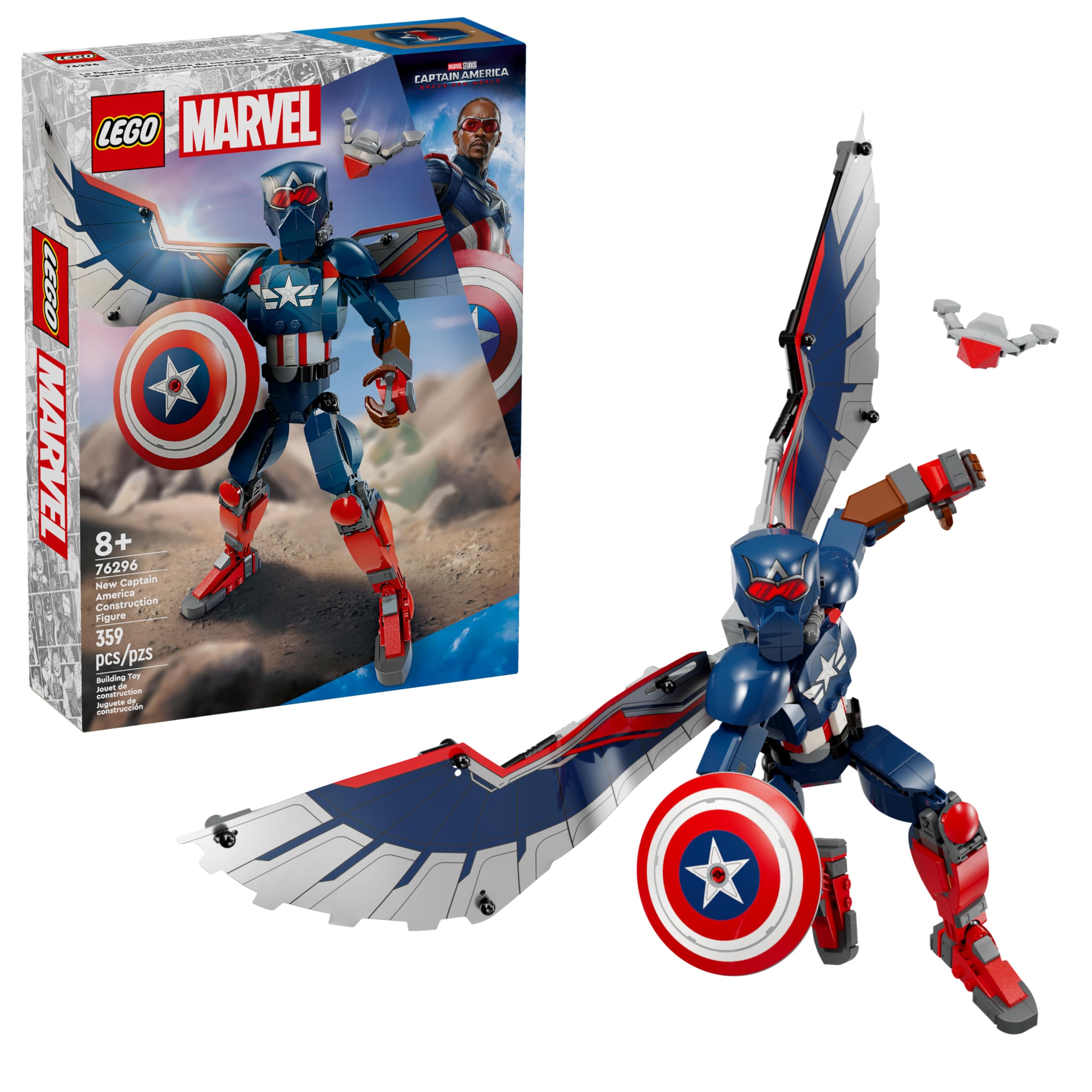 Photo 1 of LEGO Marvel New Captain America Construction Figure - Buildable Action Figure - Birthday Gift for Boys and Girls Ages 8+ - Avengers Super Heroes Toy for Kids - 76296