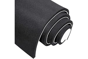 MAGZO Backed Adhesive Foam Padding 1/2" Thick x 12" W x 59" L, Black Neoprene Sheets, Closed Cell Foam Sheet Roll