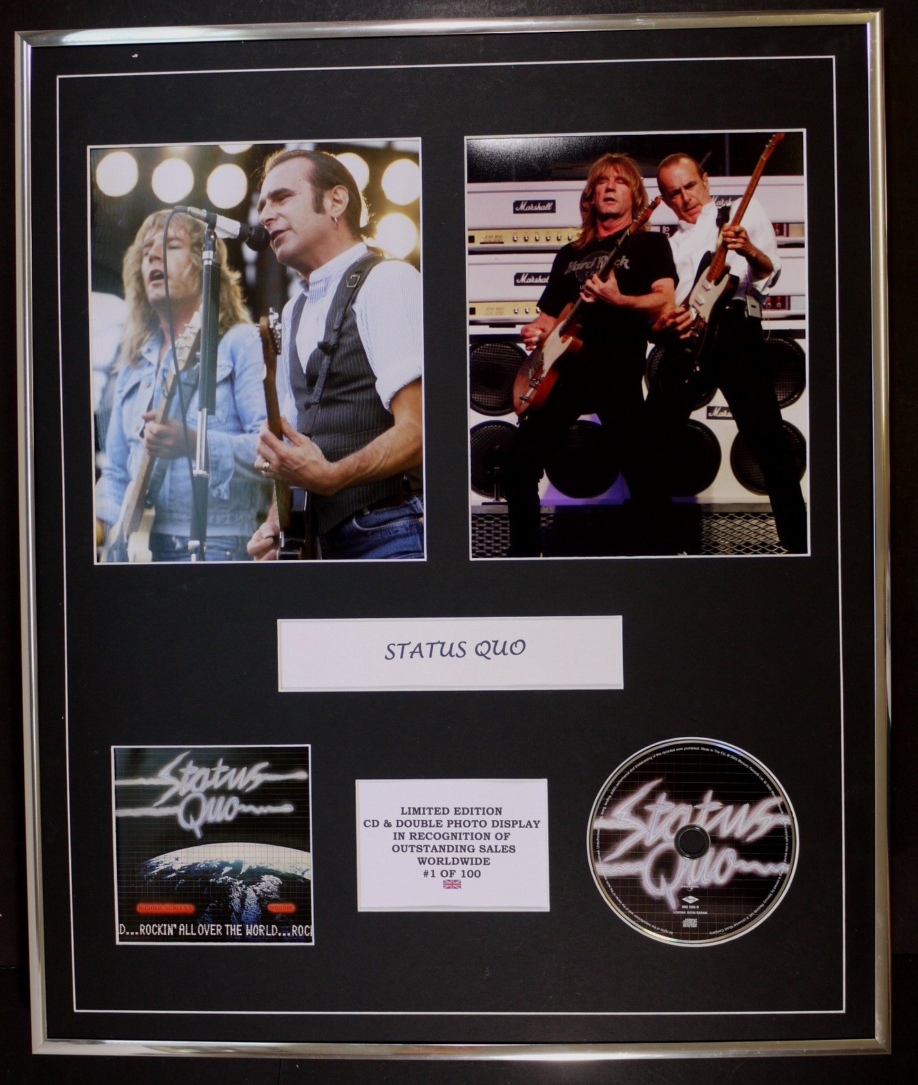 STATUS QUO/CD & DOUBLE PHOTO DISPLAY/LTD. EDITION/COA/ROCKIN' ALL OVER THE WORLD