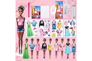PainZieteg Magnetic Dress Up Dolls, Magnetic Princess Dress Up Paper Dolls, Magnetic Dress Up Dolls for Girls Ages 4-7 Learning Created Imagine Set Birthday Gift (Eva)