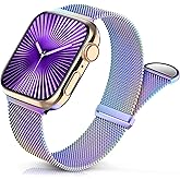 Sunnywoo Milanese Mesh Loop Compatible with Apple Watch Bands 42mm 44mm 45mm 46mm 49mm 38mm 40mm 41mm for Men Women, Stainless Steel Mesh strap for iWatch Series 10 9 8 7 6 SE 5 4 3 2 1 Ultra