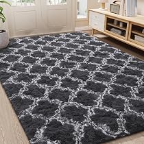 Amazon.com: LOCHAS Luxury Shag Area Rug 5x8 Feet Geometric Plush ...