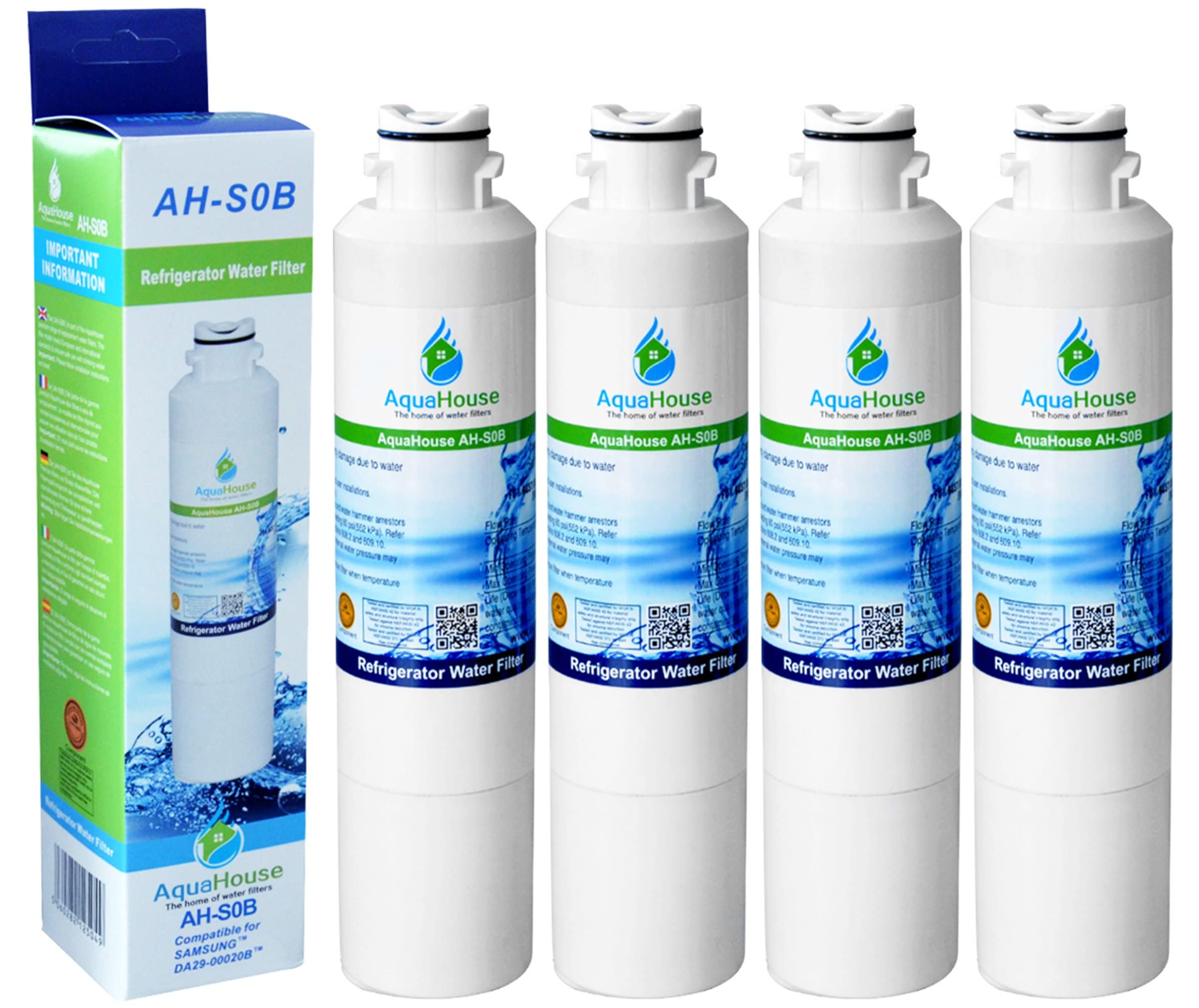 4X AH-S0B Compatible for Samsung DA29-00020B, HAF-CIN/EXP, DA97-08006A-B Water Filter, DA29-00020A Fridge Filter