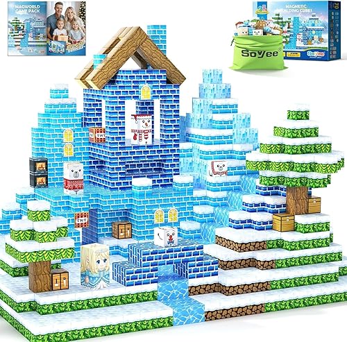 Magnetic Blocks Kids Toys - Build Mine Magnet World Set for Boys & Girls Ages 3-5 5-7 6-8 8-12 Building Sensory Toys 1'' Magnetic Cubes 3 4 5 6 7 8+ Year Old Girls Birthday Gifts
