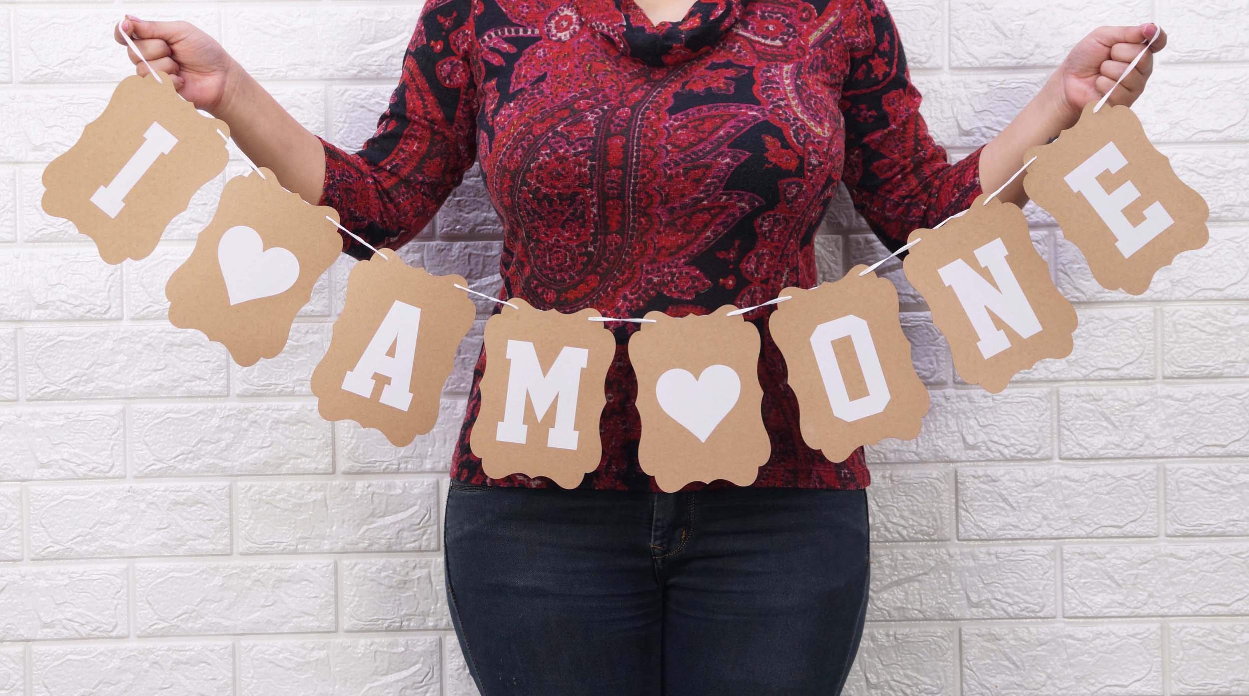 Inkdotpot Ready To Hang I Am One Birthday Bunting Pre Strung Birthday Decoration Rustic Kraft Bunting Banner Flags