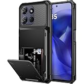 Vofolen for Moto G Power 2025/2026 Case Wallet with Card Holder Black | Heavy Duty Shockproof Protective Hidden Flip 4-Card Slots Phone Cover for Motorola Moto G Power 5G 2025/2026 for Women Men