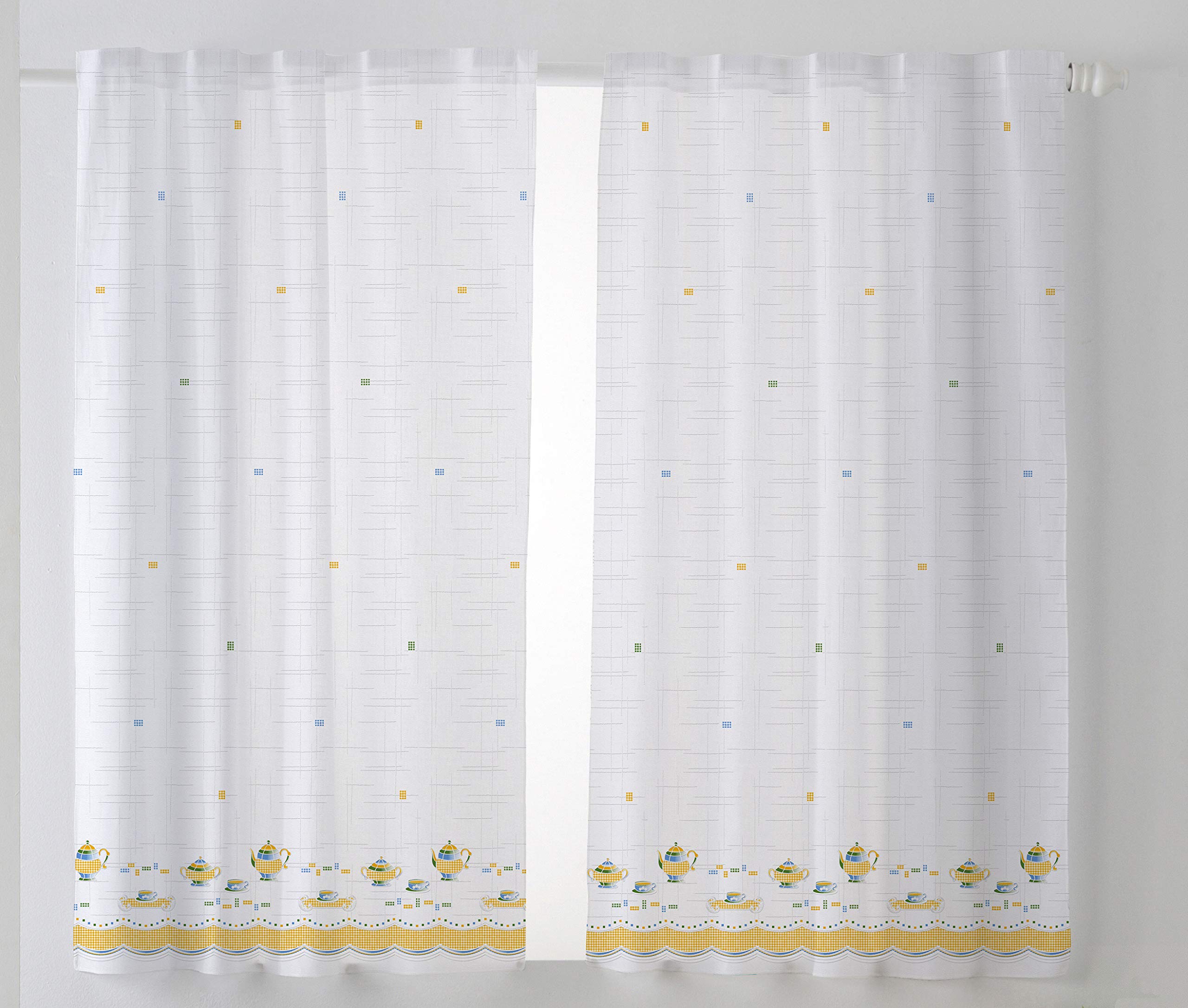 Cardenal Textile Kitchen Curtain Pack 2 100 x 140 cm orange