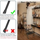 BONTEC 4 Step Folding Ladder 150kg Heavy Duty with Tool Tray and Handrail view 5