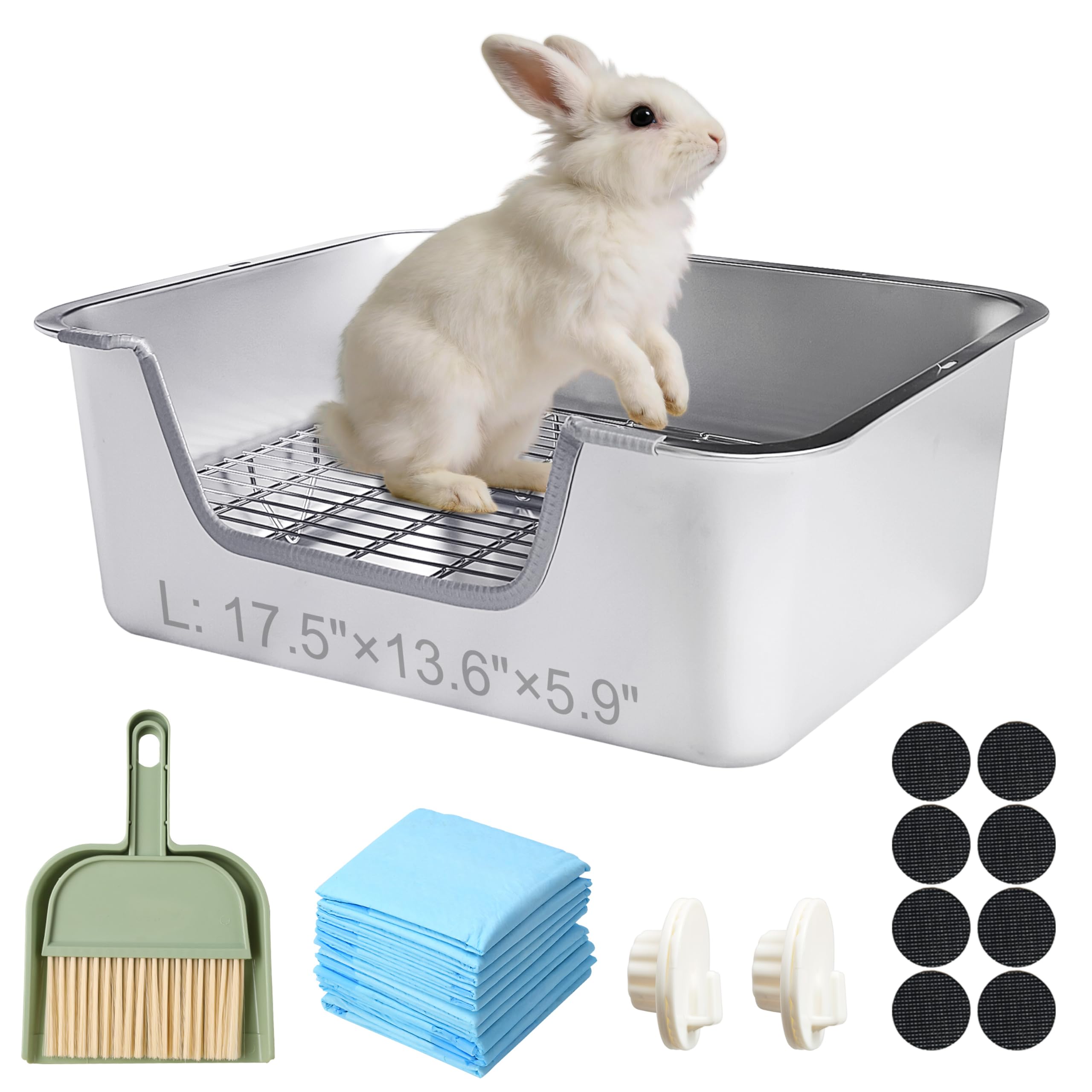 Photo 1 of Sorstrem Stainless Steel Sifting Litter Box for Rabbit (L)