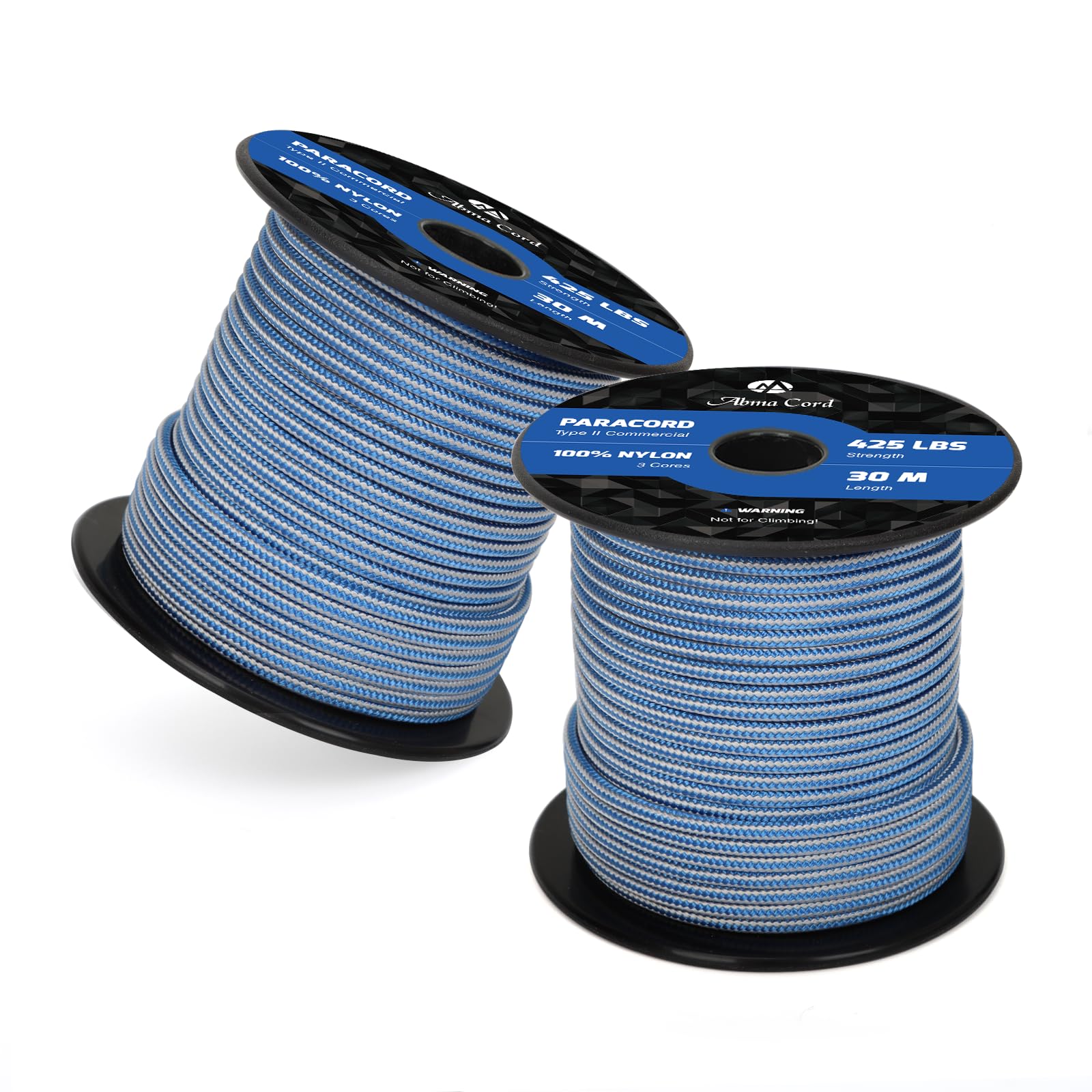 Abma Cord Paracord 425 lbs 3mm 100% Nylon 30M - Dark Blue & Silver Grey