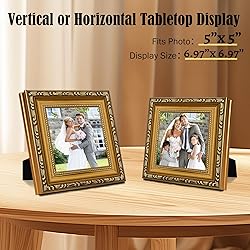 MIEVU 5×5 Gold Picture Frame - Picture Frames for