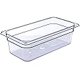 Carlisle FoodService Products Plastic Food Pan 1/3 Size 4 Inches Deep Clear