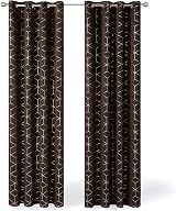 Deconovo Blackout Curtains Eyelet Diamond Foil 2 Panels Chocolate 46x90 in view 3
