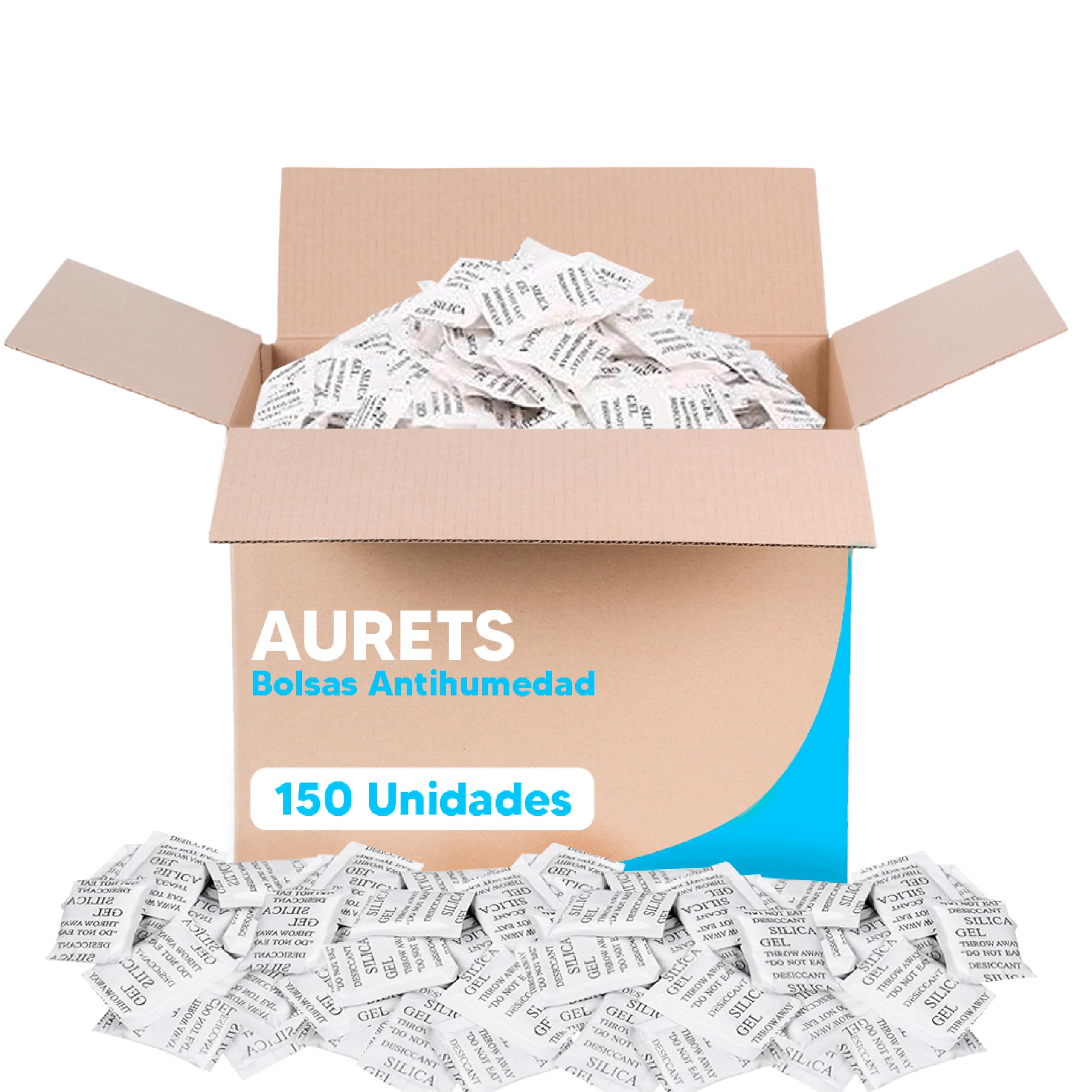 Anti-Moisture Sachets – 150 Pack Anti-Moisture Bag – Silica Gel Bags for Wardrobes – Removes Mold and Odors – Care for Your Electronics – Dry Gel and Reusable – Silica Gel Bags