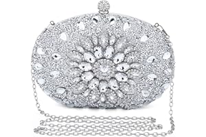 Women's Evening Bag,Shiny Rhinestone Handbag Bag Chain Shoulder Bag,for Cocktail Formal Wedding Prom Banquet Party