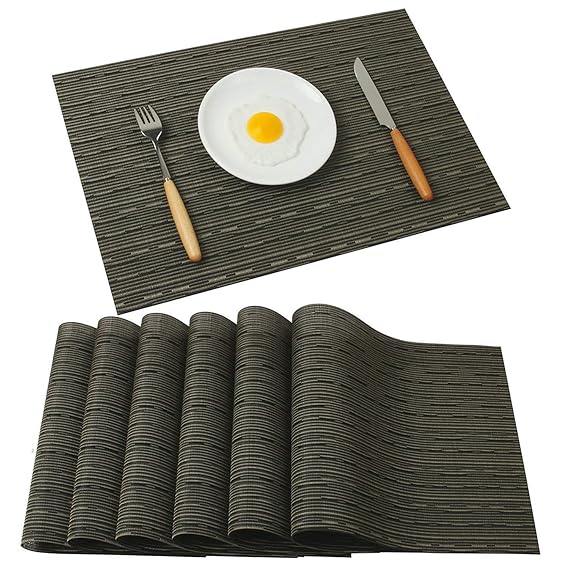 Placemats, Gonove Crossweave Woven Vinyl Nonslip Insulation Placemats