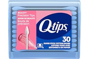 Q-tips Cotton Swabs, Precision Tips, Travel Size Toiletries for Beauty and Home, 100% Cotton, 30 Count