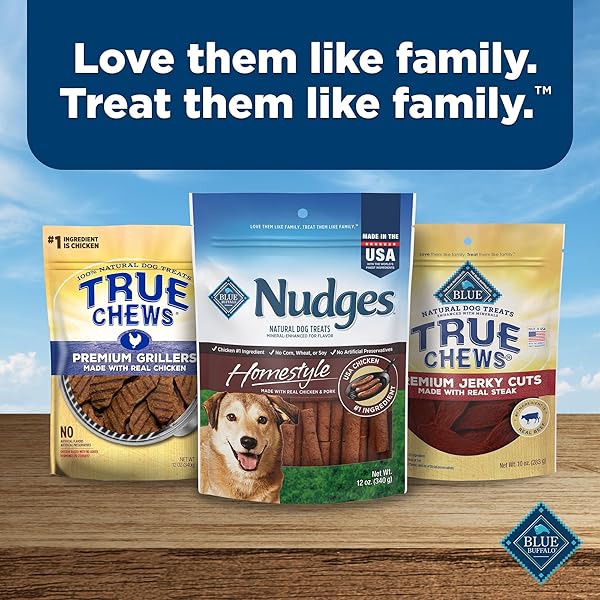 BLUE BUFFALO NUDGES HOMESTYLE NATURAL DOG TREATS, CHICKEN AND PORK, 12-OZ BAG