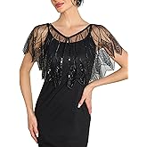 MTITE Women's 1920s Shawl Wraps,Sequin Beaded Flapper Evening Shawls for women formal/Party/Wedding/Formal/Harlem night