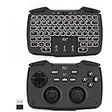 (Backlit Version)Rii RK707 3 in 1 Multifunctional 2.4GHz Wireless Portable Game Controller 62-Key Rechargeable Keyboard Mouse