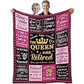 HEIFAM Retirement Gift for Women 2025, Retired Gift, Happy Retirements Blanket for Women, Queen Blanket Retired, Goodbye Farewell Gifts for Coworkers Teacher Nurses 60"X80"