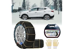NEOCHIAEVO Auto Tightening Snow Chains Tire Chains, 1-Minute Quick Install, Twist-Link, Wear-Resistant, Universal for Car/SUV/Pickup Trucks, Multi-Weather Emergency Traction, Set of 2 (HLN-130, 3.9mm)