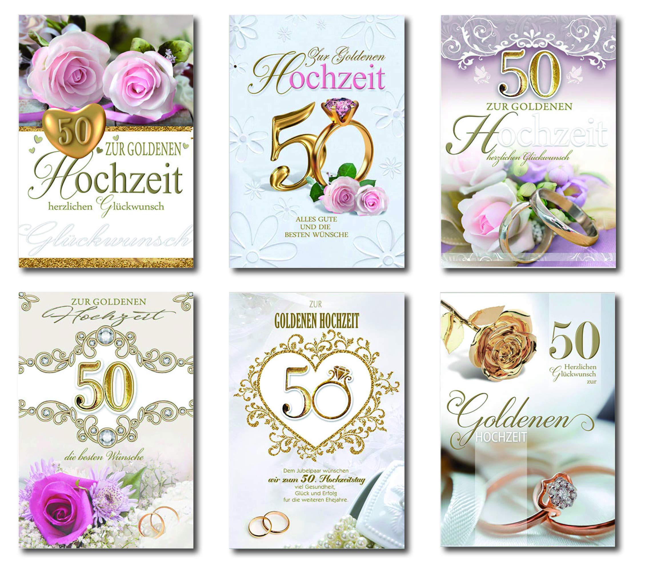 50 Greeting Cards Gold Wedding