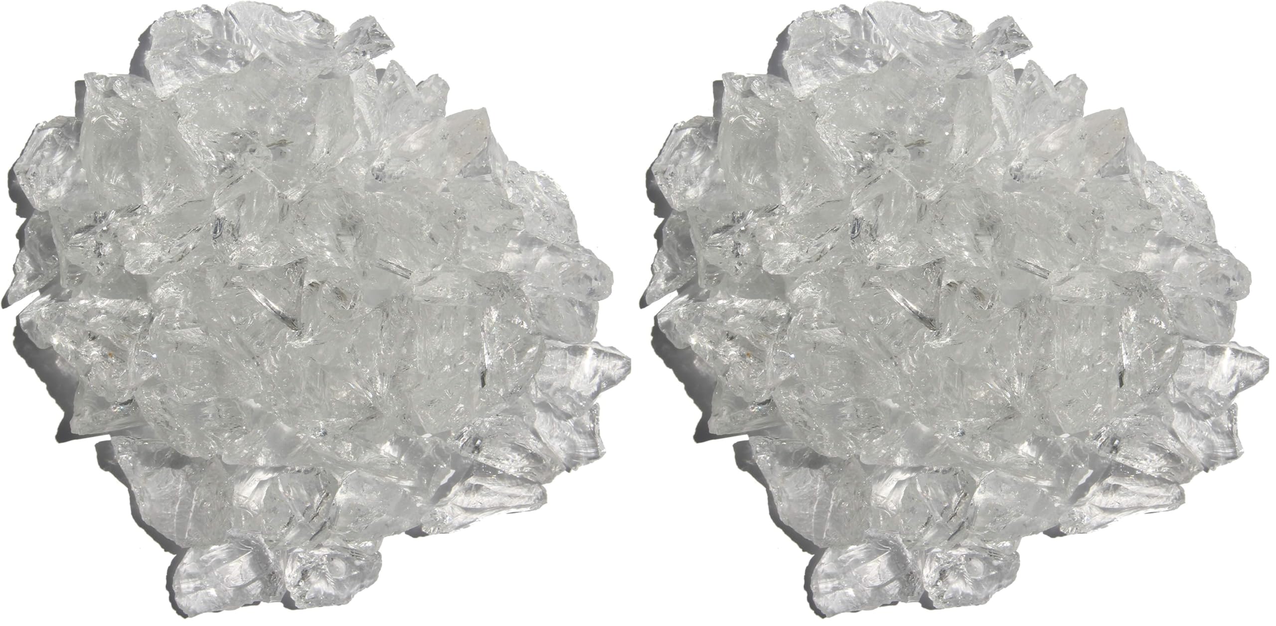 Hiland Fire Pit Fire Glass Ice Clear, Extreme Tempature Rating, Good for Propane or Natural Gas, 10 Pounds, 10lbs, Clear (Pack of 2) Image Hiland Fire Pit Fire Glass Ice Clear, Extreme Tempature Rating, Good for Propane or Natural Gas, 10 Pounds, 10lbs, Clear (Pack of 2) Image