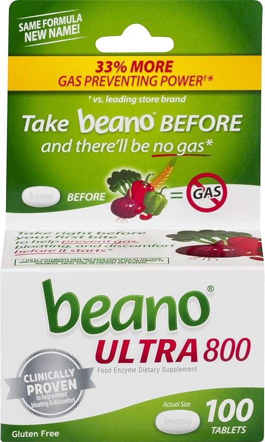 beano Ultra 800 Gas Prevention Bloating Relief 100 Tablets