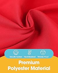 Niuara Red Fabric Rectangle Table Cloth - 6
