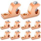 OHLECTRIC Lay-in Grounding Connectors 10-Pack DB Direct Burial Pool | Copper lay-in grounding connectors for 4-14 AWG wire, designed for pool bonding, direct burial, and outdoor grounding.