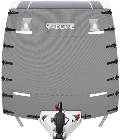 GADLANE Caravan Front Cover with LED Lights Reflective Strips Grey