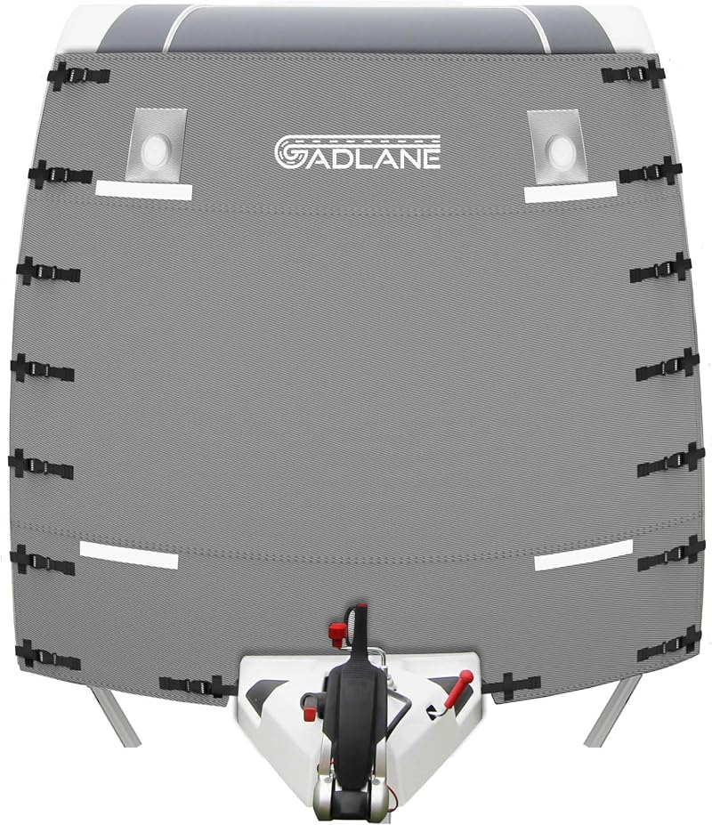 GADLANE Caravan Front Cover with LED Lights Reflective Strips Grey