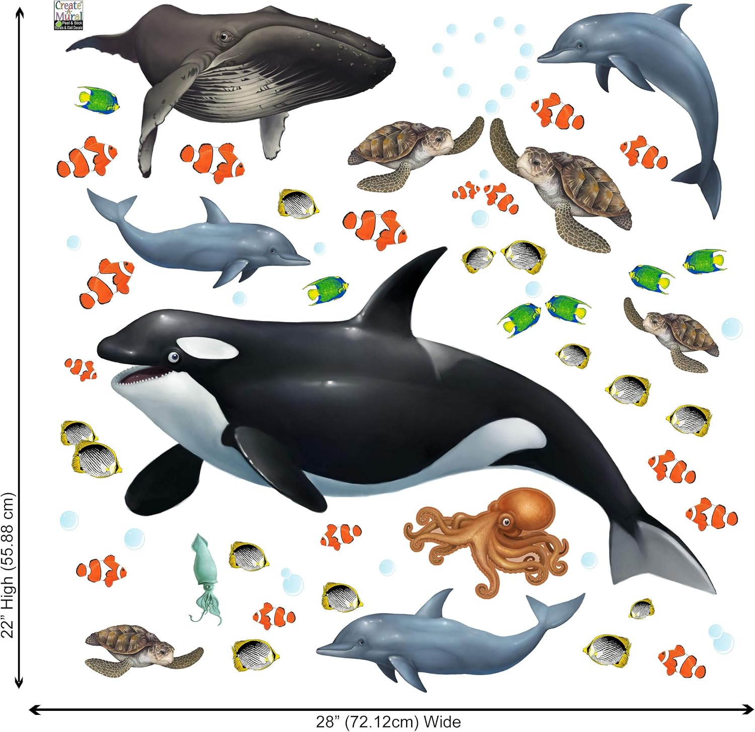 under the sea wall decals nursery