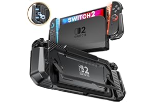 NinABXY for Nintendo Switch 2 Case,[Exclusive Pop-up 1-Click Joy-Con Release][Kickstand Compatible][Military-Grade Protection]Switch 2 Dockable Case with Ergonomic Grip, Cover Accessories for Travel