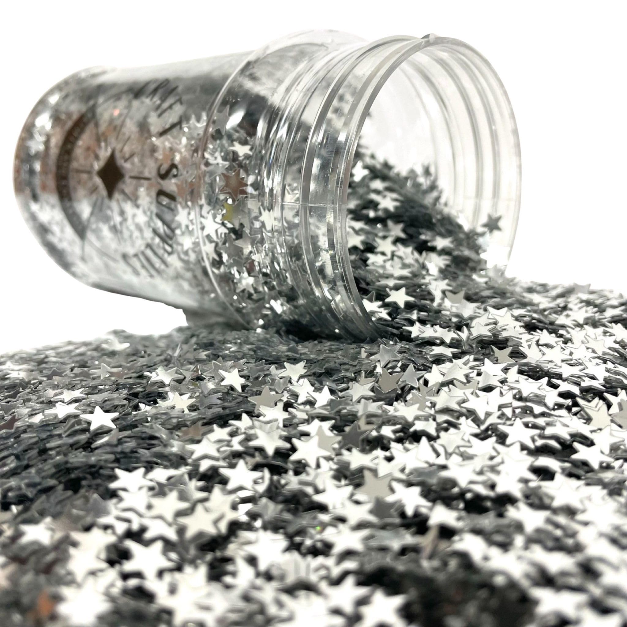 Silver Stars Confetti Jar