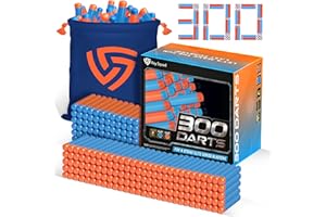 (300 Pack) Ray Squad Nerf Elite 2.0 Darts w/Storage Bag, Nerf Darts Bulk - Nerf Bullet, Blue Nerf Darts Foam Refill, Nerf Dart, Nerf Ammo Bullets, Nerf Refill Darts, Nerf Bullets