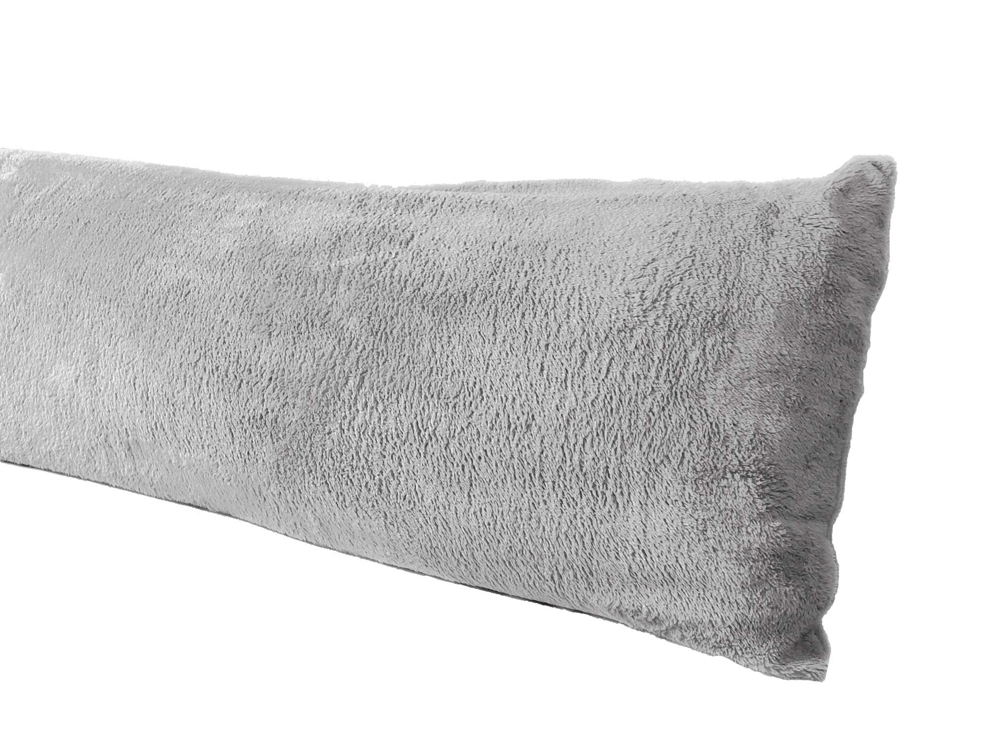 Photo 1 of ******COVER ONLY*****  Extra Soft Body Pillow Cover, Sherpa/Microplush Material, 20x54 Inches, Zipper Closure (Gray)