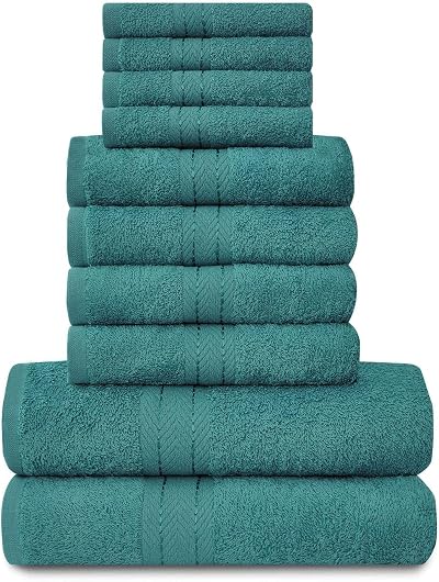 GC GAVENO CAVAILIA Towels 10 Pcs 100% Egyptian Cotton Teal Bale Set